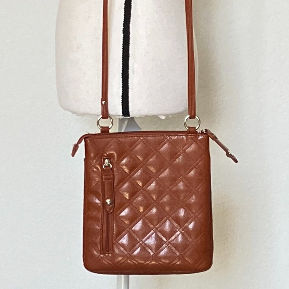 *SOLD* Chestnut Faux Leather Shoulder Bag